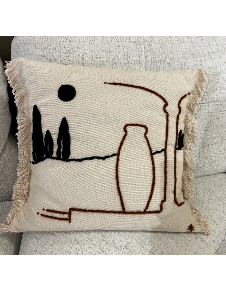 COUSSIN AMPHORES 45 x 45 cm - MARRON
