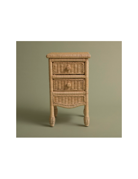 Table de chevet en rotin Camila