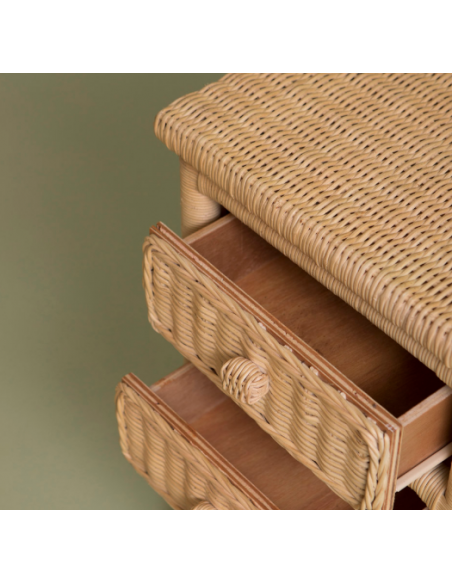 Table de chevet en rotin Camila