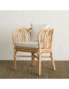 Fauteuil en rotin courbe
