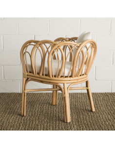 Fauteuil en rotin courbe 2