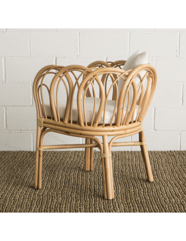 Fauteuil en rotin courbe