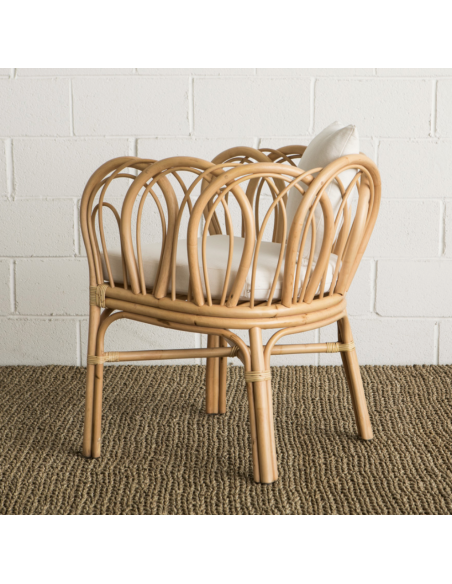 Fauteuil en rotin courbe