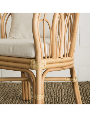 Fauteuil en rotin courbe
