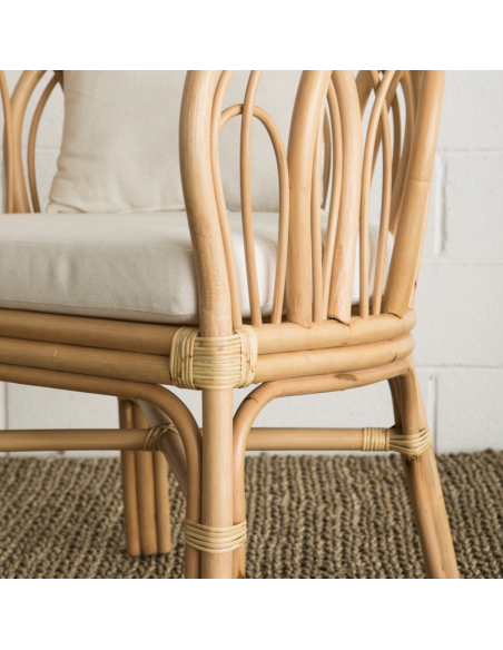 Fauteuil en rotin courbe