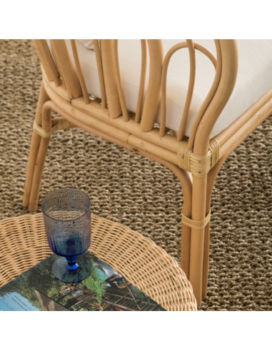 Fauteuil en rotin courbe