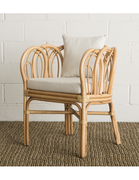 Fauteuil en rotin courbe