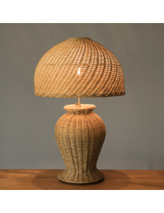 Lampe à poser Charlotte en rotin