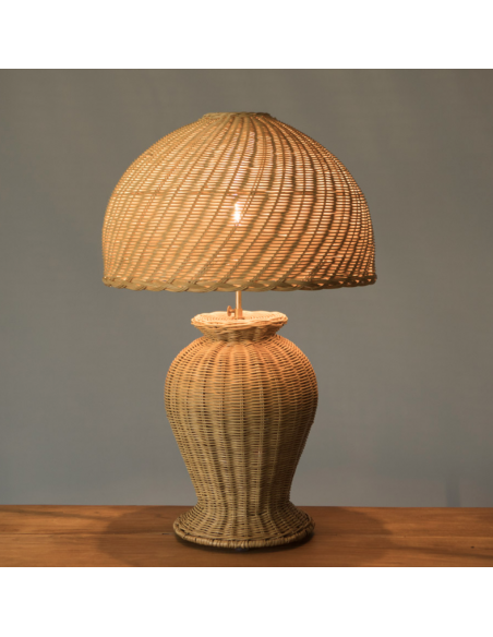 Lampe à poser Charlotte en rotin