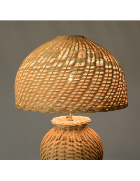 Lampe à poser Charlotte en rotin