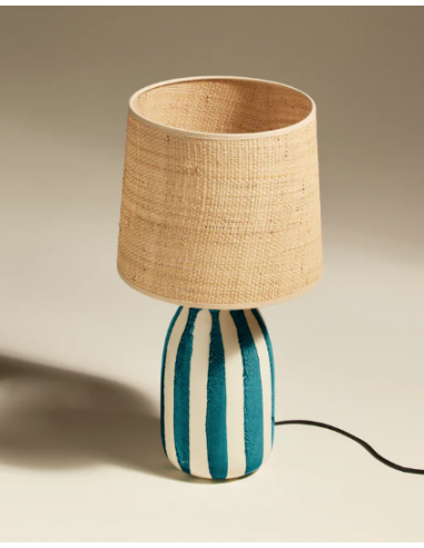 LAMPE PALMARIA - H46cm - Bleu Sarah
