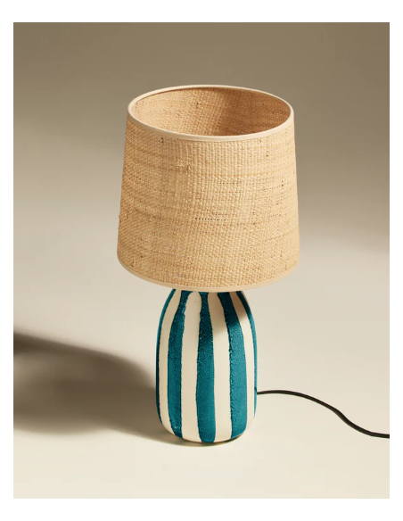 LAMPE PALMARIA - H46cm - Bleu Sarah