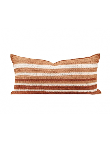 Coussin Tierra en coton crocheté main 30x60 cm