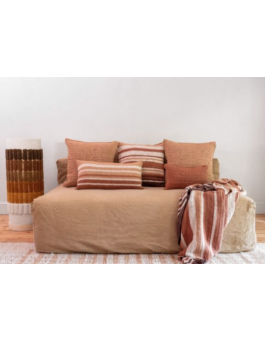 Coussin Tierra en coton crocheté main 30x60 cm