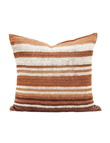 Coussin Tribu en coton crocheté main 50x50 cm