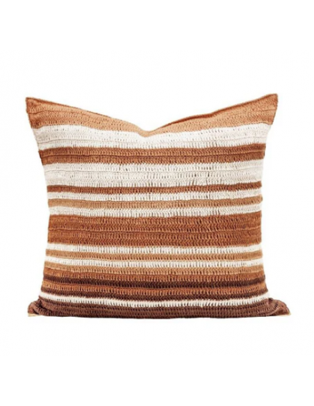 Coussin Tribu en coton crocheté main 50x50 cm