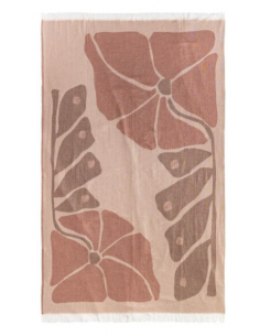 Fouta frangée en coton recyclé - 130x200 cm