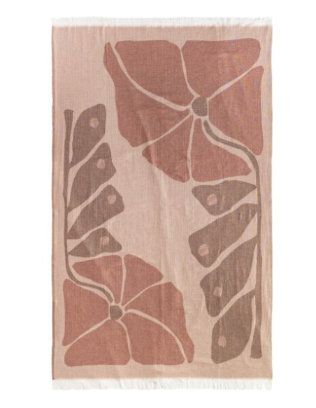 Fouta frangée en coton recyclé - 130x200 cm