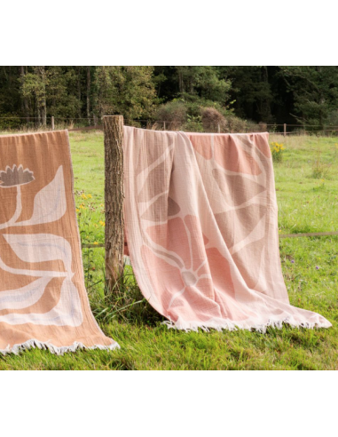 Fouta frangée en coton recyclé - 130x200 cm