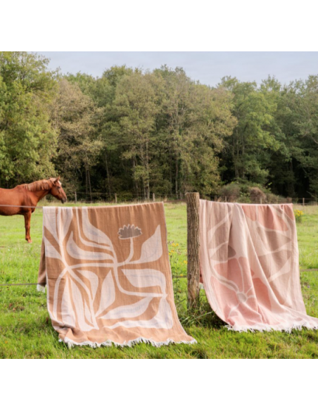 Fouta TEXAS frangée en coton recyclé - 130x200 cm