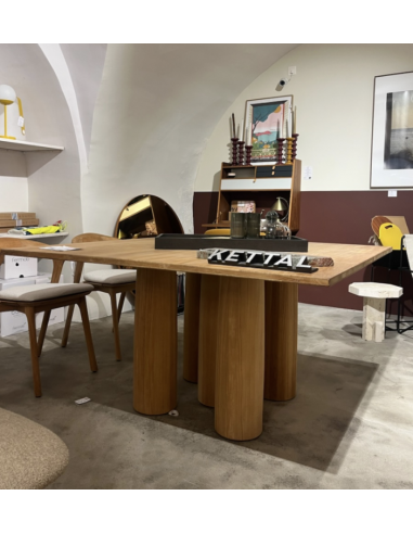 Table teck Il Colonnato 140x140 cm