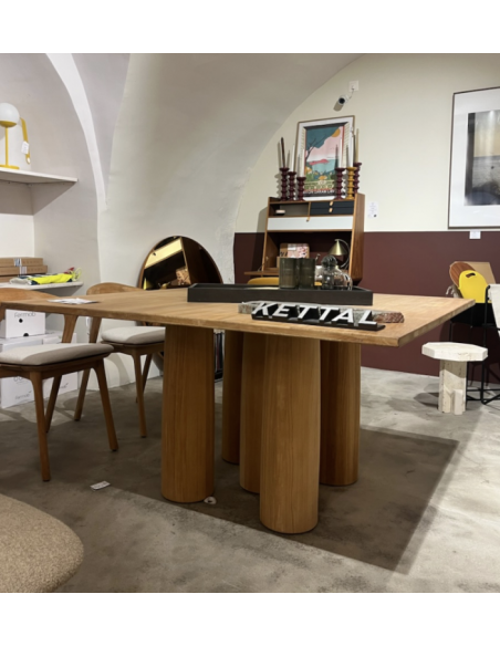 Table teck Il Colonnato 140x140 cm