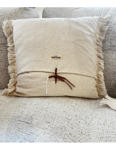 COUSSIN PALMIER JAUNE - 42x47 - MAISON BONJOUR