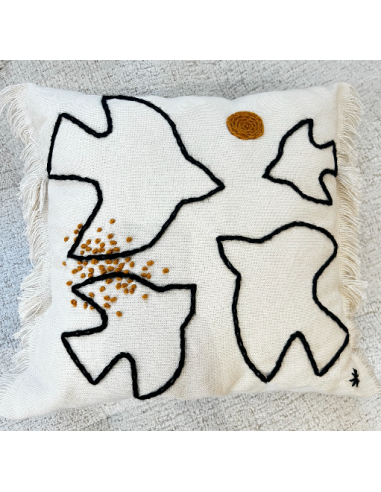 COUSSIN OISEAUX - 42x47 - MAISON BONJOUR