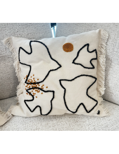 COUSSIN OISEAUX - 42x47 - MAISON BONJOUR