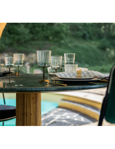 TABLE DE REPAS OVALE RIVIERA VERT