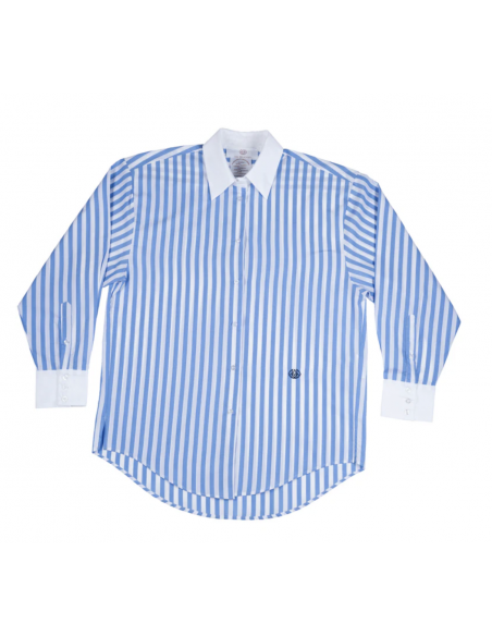 CHEMISE FELICY BLEUE A RAYURES LARGES AVEC PIERRE DE PROTECTION - TAILLE UNIQUE
