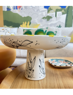 Coupe sur pied décor citron