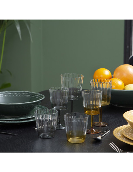 VERRES À EAU ECLAT CHARBON - LOT DE 6