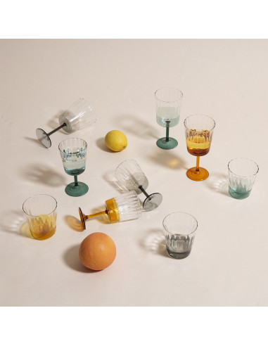 VERRES À EAU ECLAT CHARBON - LOT DE 6