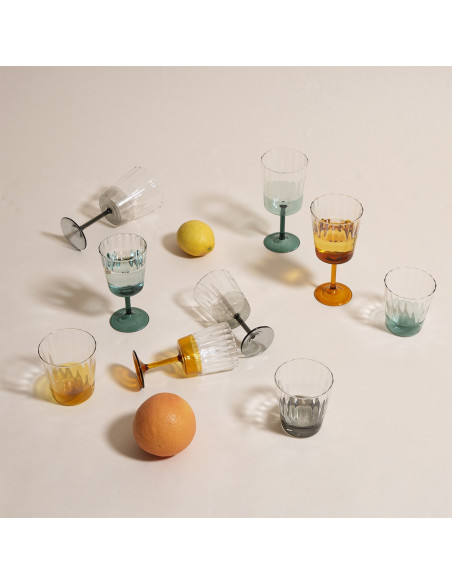 VERRES À EAU ECLAT CHARBON - LOT DE 6