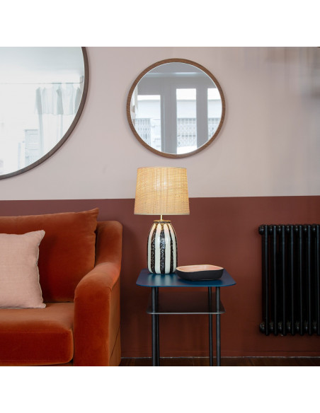 MIROIR BULLE EN NOYER - ø50 cm