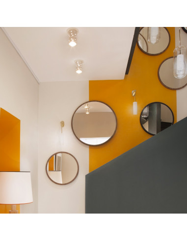 MIROIR BULLE EN NOYER - ø50 cm