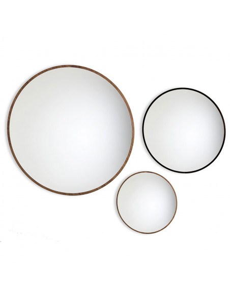 MIROIR BULLE EN NOYER - ø50 cm