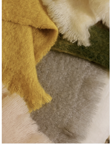 PLAID MOHAIR AUBÉPINE - 140x170