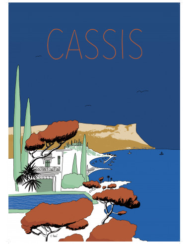 AFFICHE CASSIS - BLEU 50x70cm