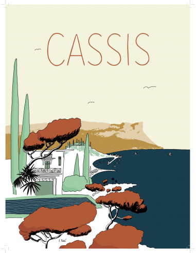 AFFICHE CASSIS - BEIGE 30x40cm