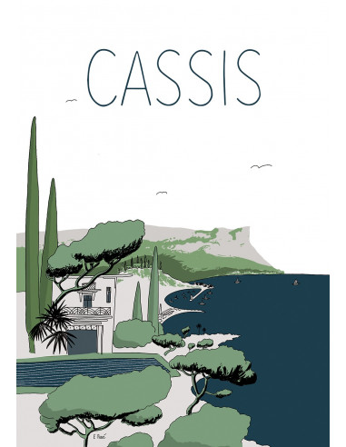 AFFICHE CASSIS - BLANC 50x70cm
